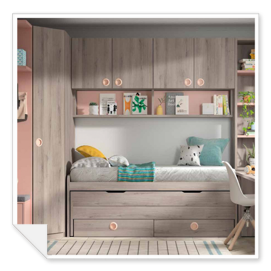 Dormitorio juvenil cama compacto