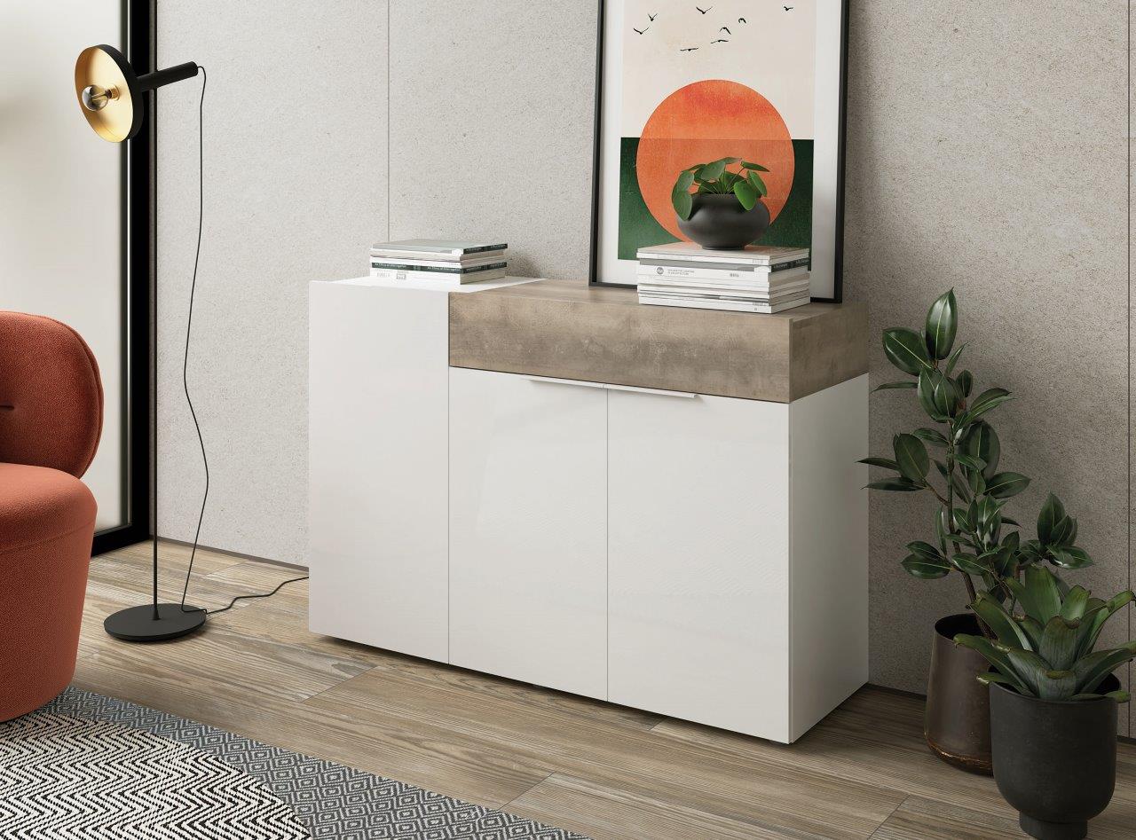 MUEBLE BAJO PARA SALÓN MODERNO GRAFITO + ORGANIC 280 cm.